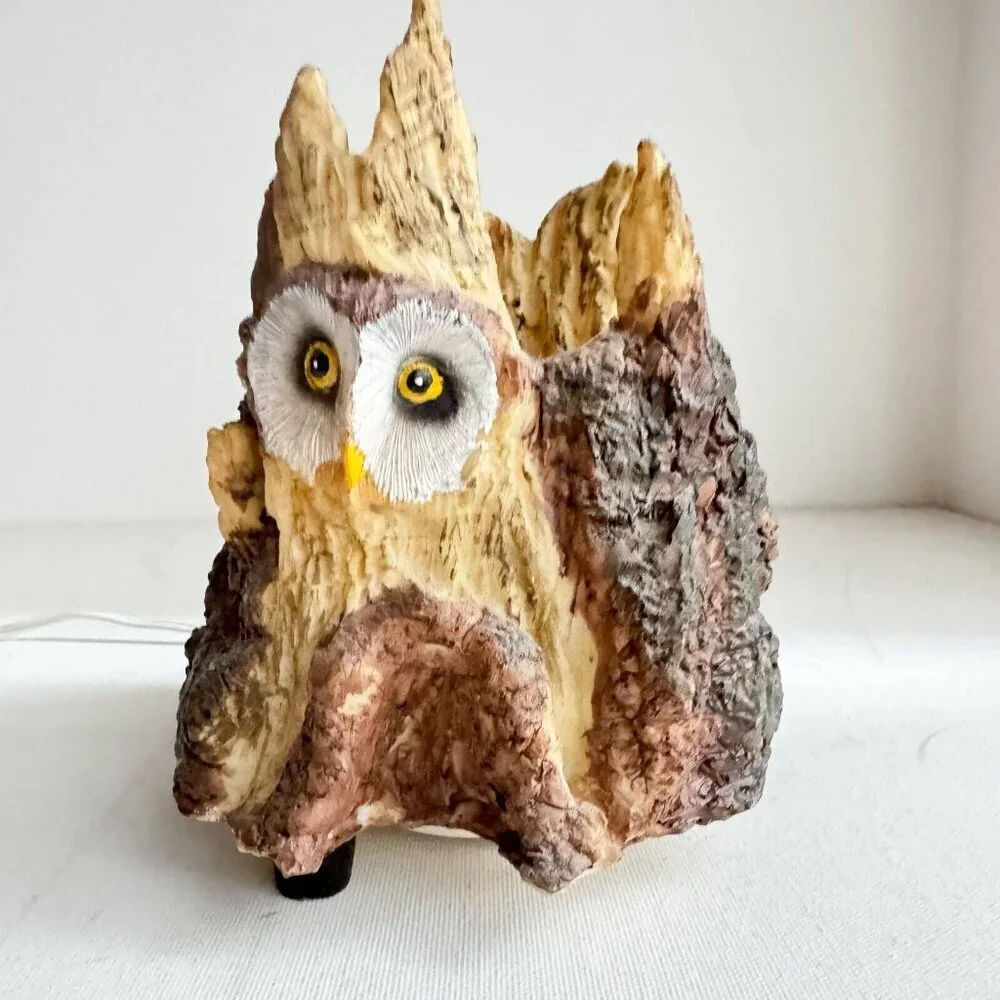 Vintage 70s Owl Theme Dimmer Lamp Small